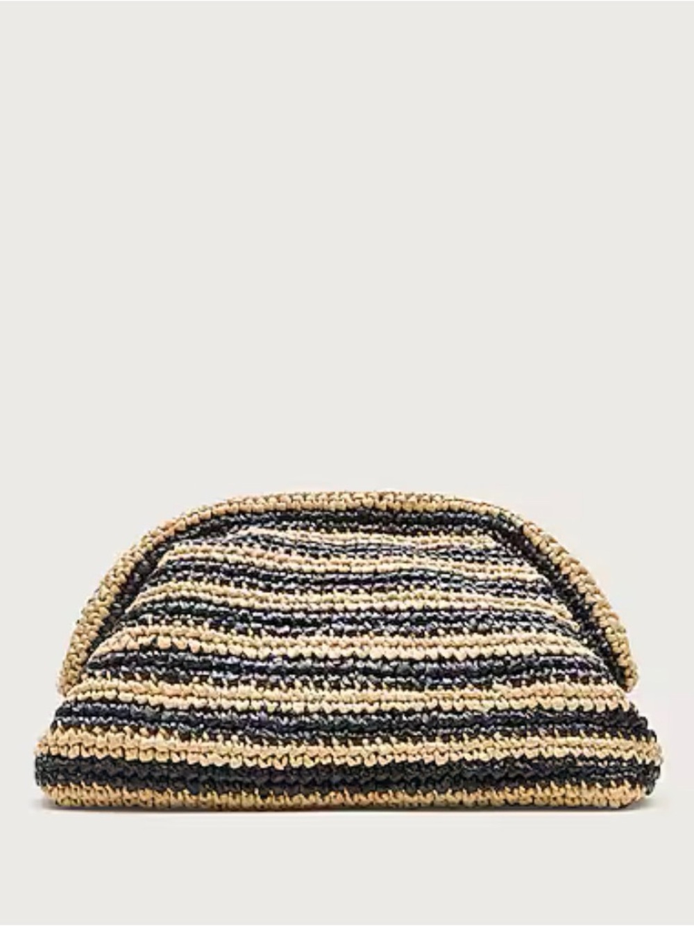 J. Crew Woven Fold-Over Clutch in Black & Tan
